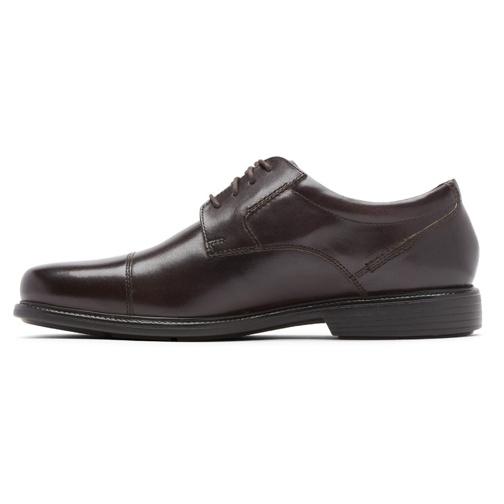 Rockport Mens Oxfords Dark Brown - Charles Road Cap Toe - UK 940-FXTHIS